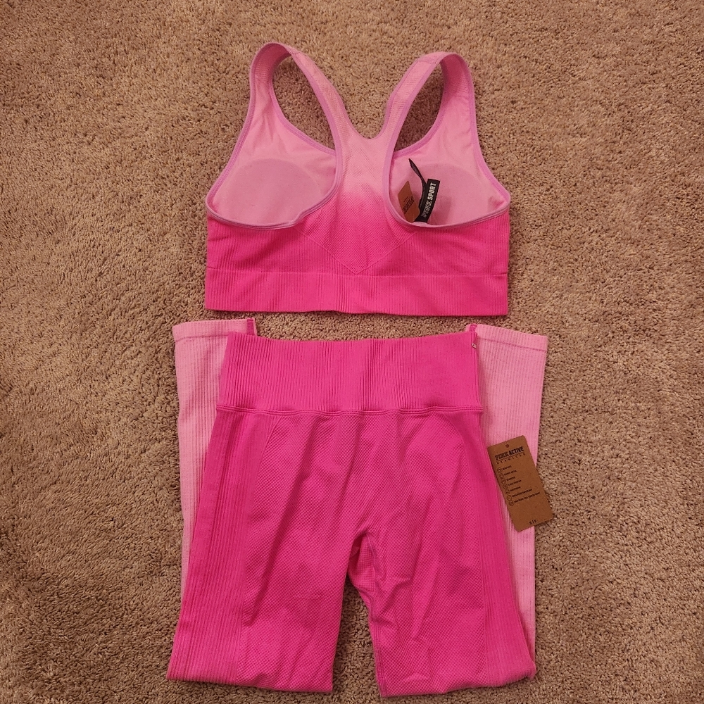 Pink Victoria's Secret Seamless High Waist Workout Tight Size Pants Small Bra XL - Picture 3 of 10